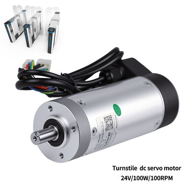 59mm 플랜지 24V DC 100W 저온 내성 통합 기어 서보 모터, 최대 토크 23Nm, 2400라인 엔코더, 회전식 개찰구 속도 게이트 차단 게이트용